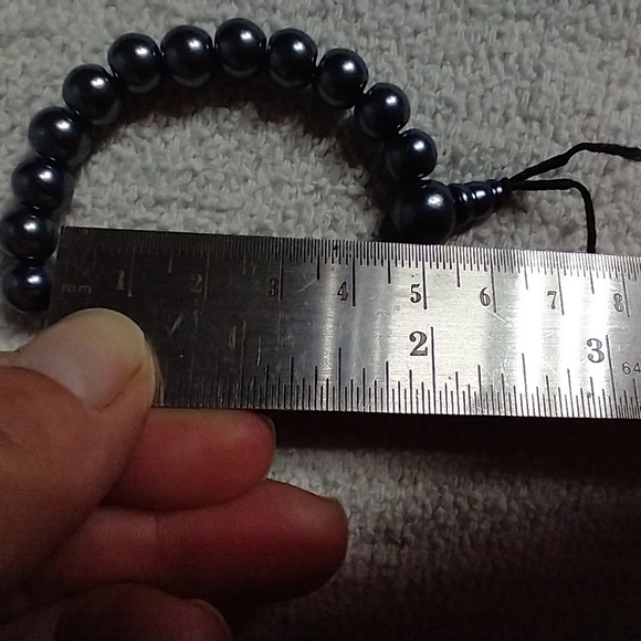 Gray stretch beaded bracelet approx. 2 - Picture 2 of 2